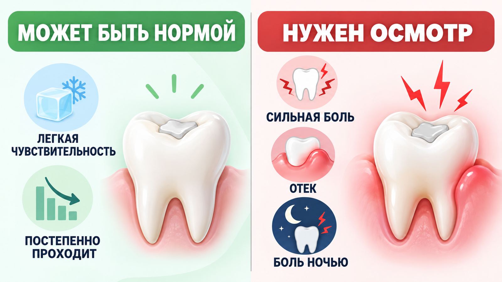 Болит зуб после пломбирования