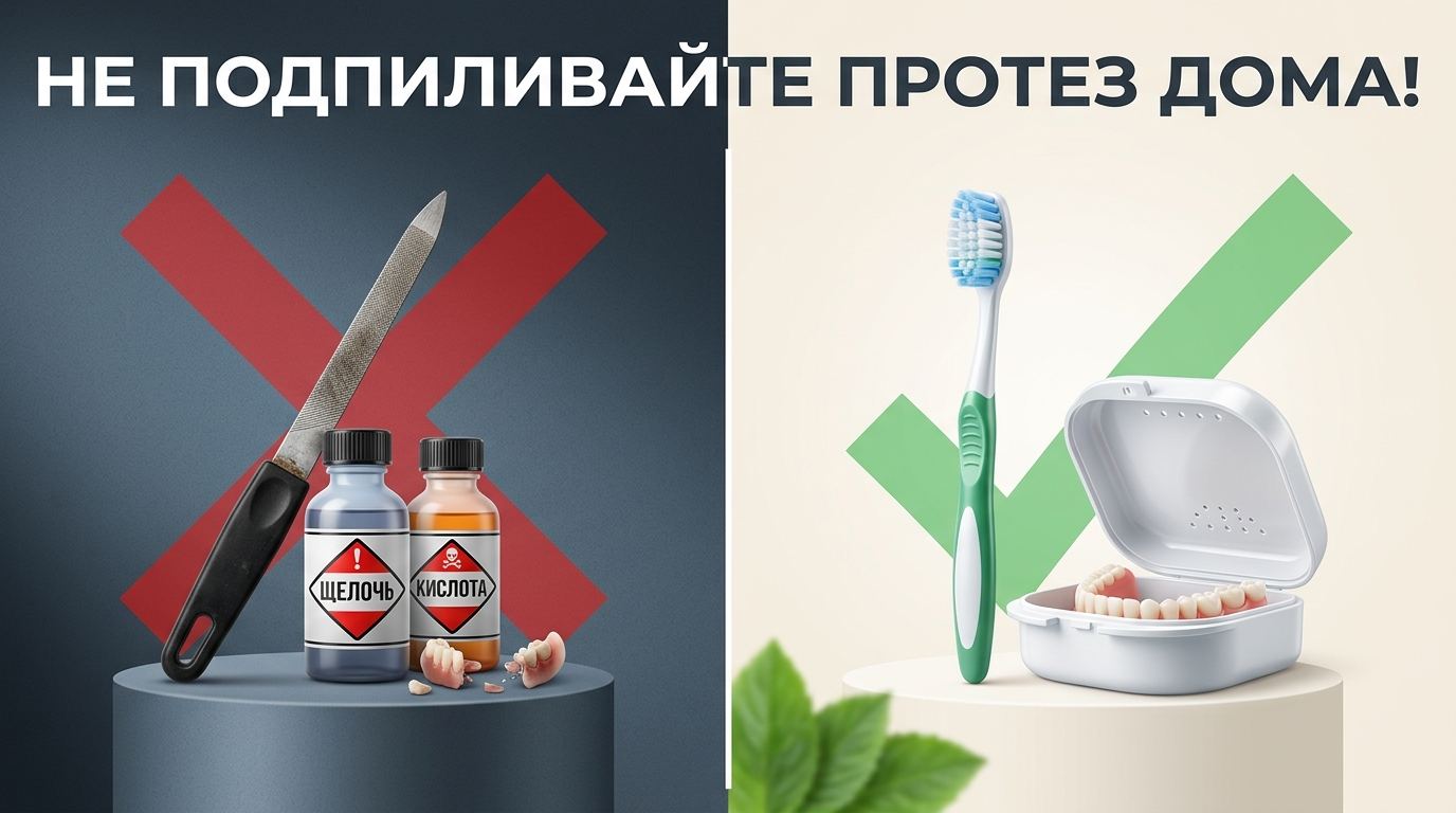 Натирает съемный протез: причины боли