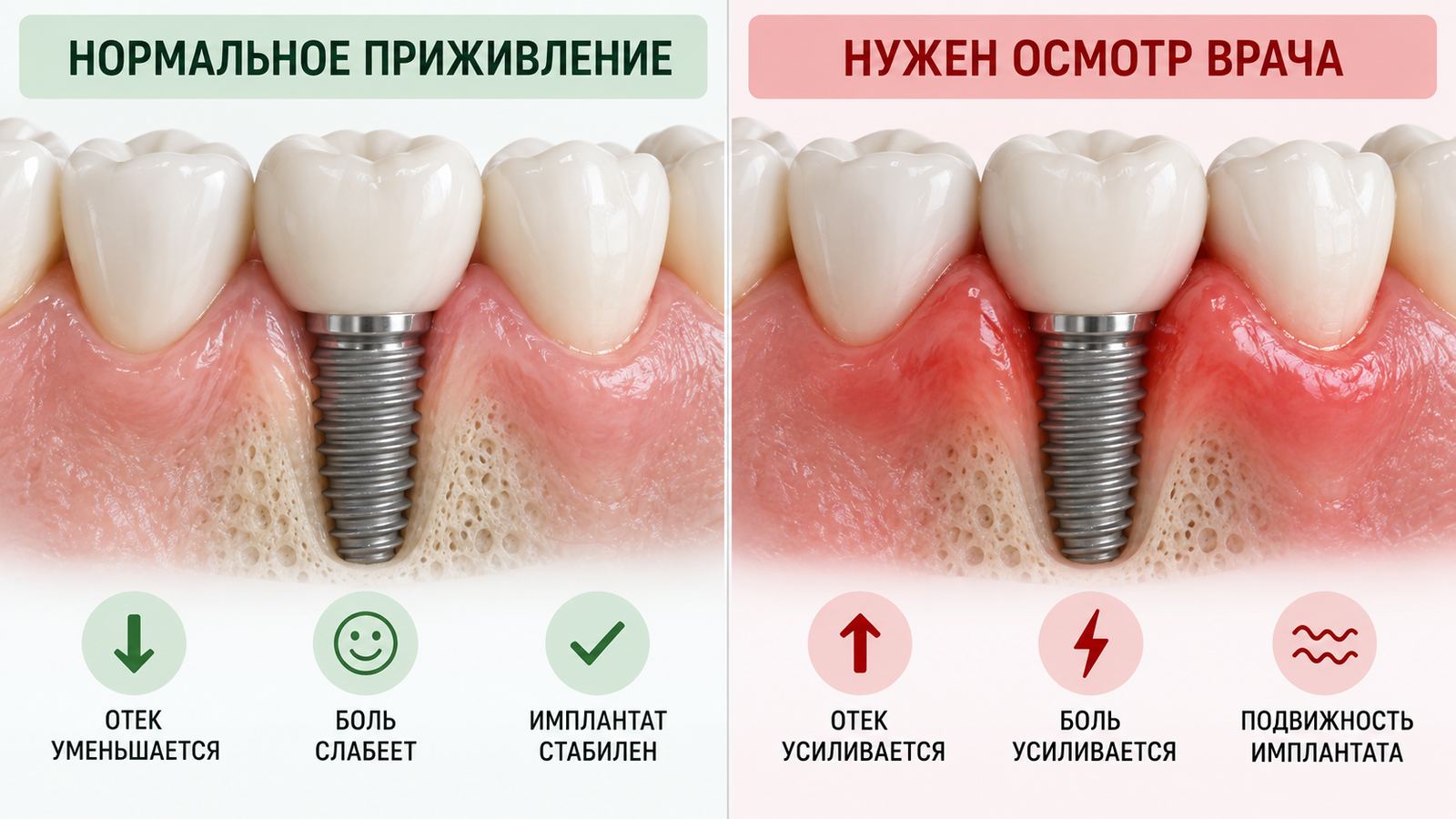 Приживаемость имплантов: сроки и этапы