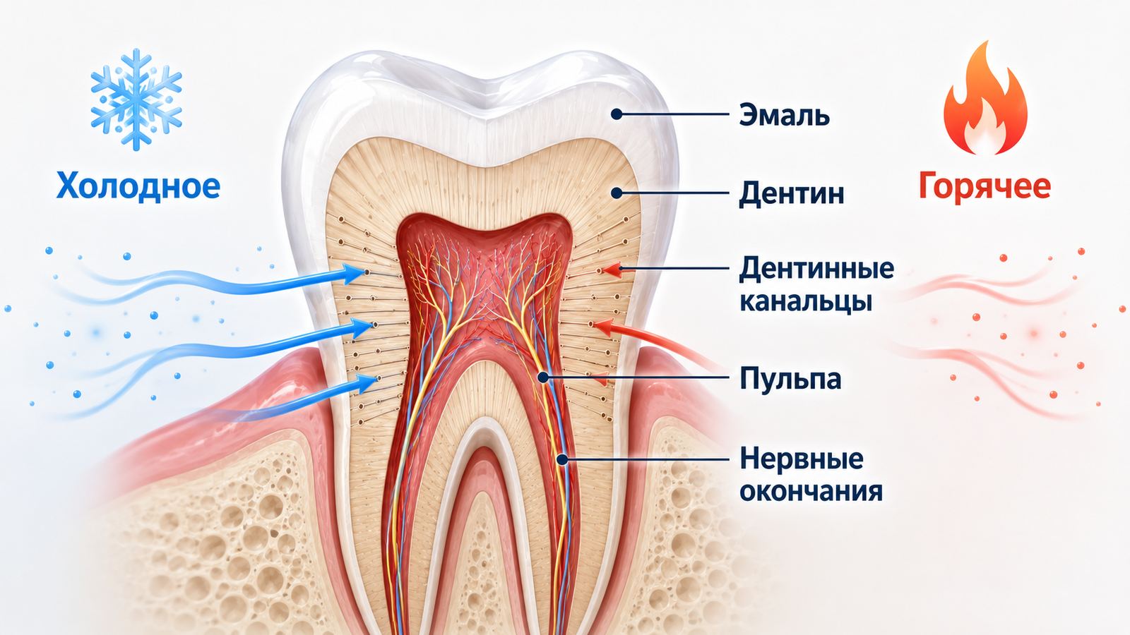 Реакция зубов на холодное