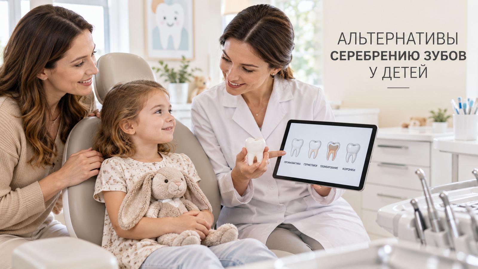 Серебрение зубов детям