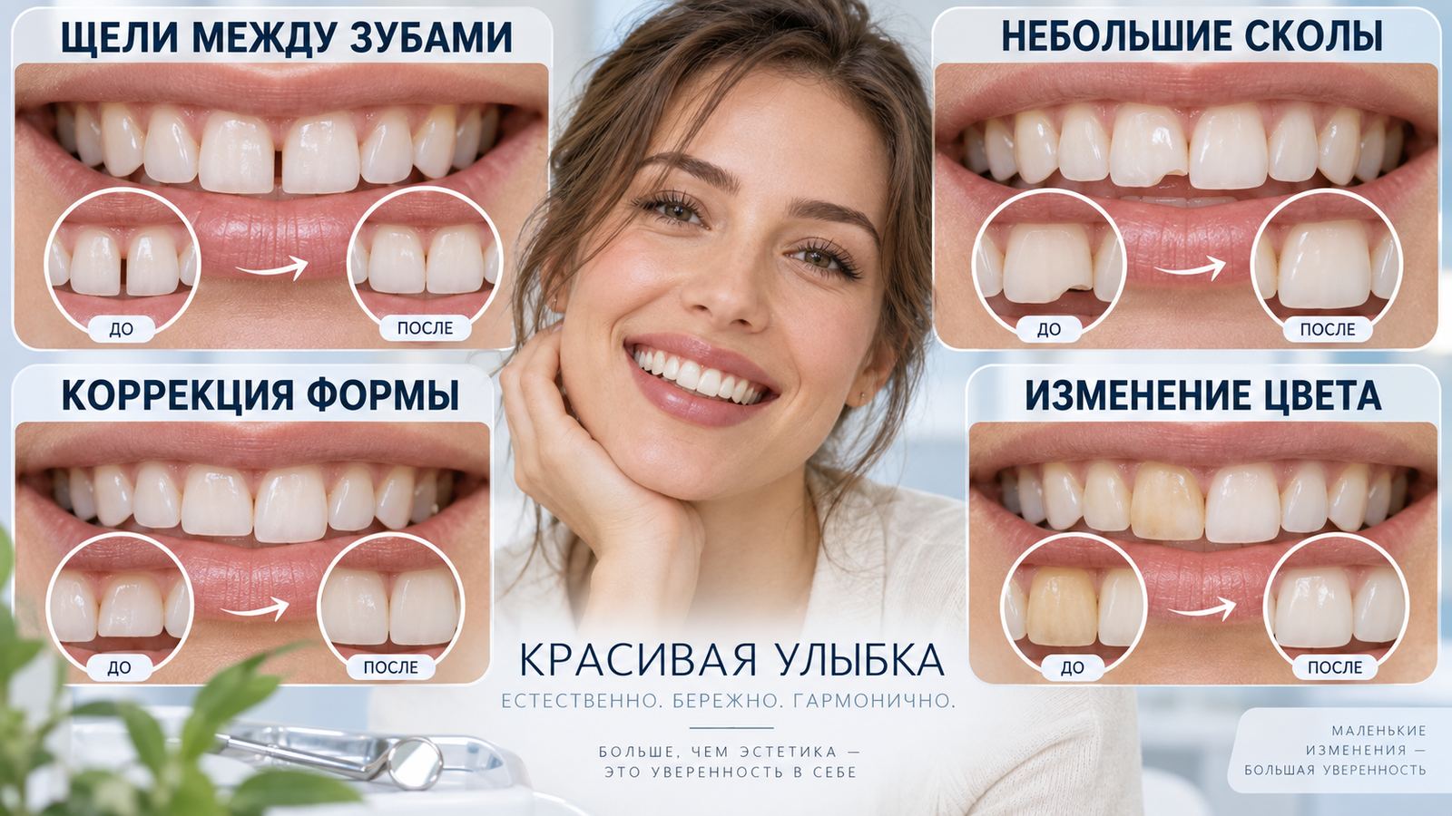 Виниры без обточки: показания и установка