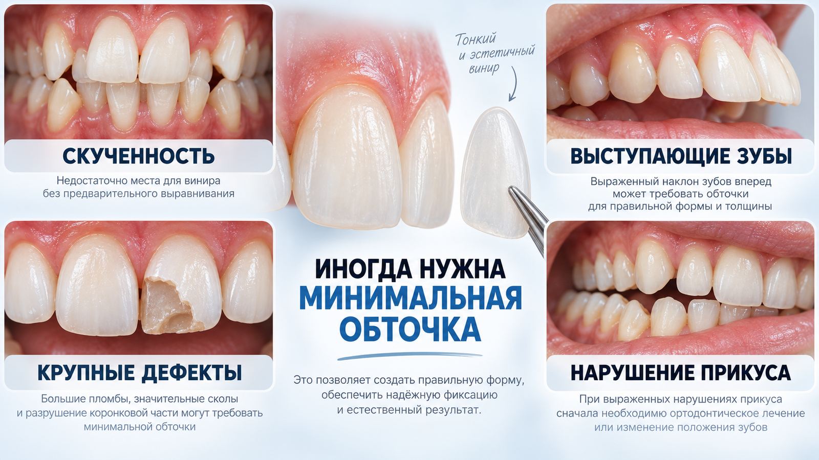 Виниры без обточки: показания и установка